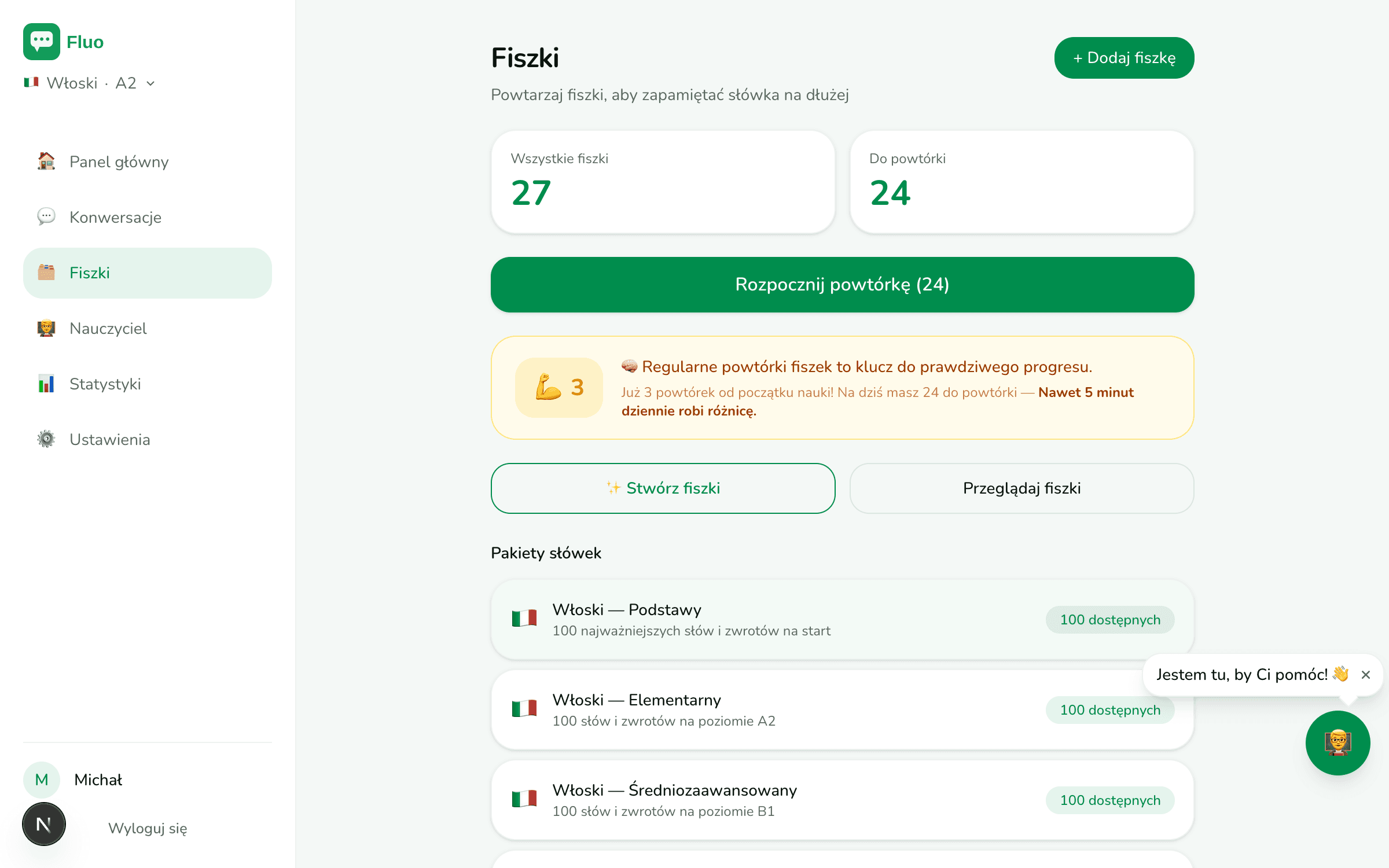 Fiszki gotowe do powtórki